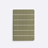 Olive Tile A5 softcover notebook with green tile pattern and white grid lines