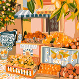 artwork of an Italian market stall