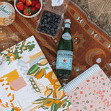 paint by numbers kits sitting on a picnic blanket on a beach