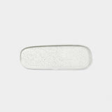 Long white speckle serving platter from Table of Plenty collection designed for elegant displays