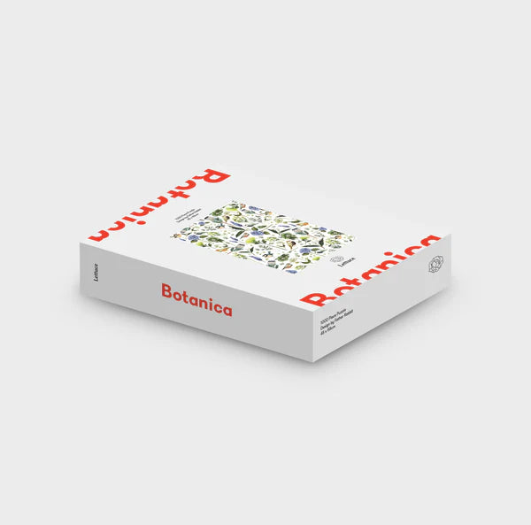 puzzle set of flowers lying down on white background