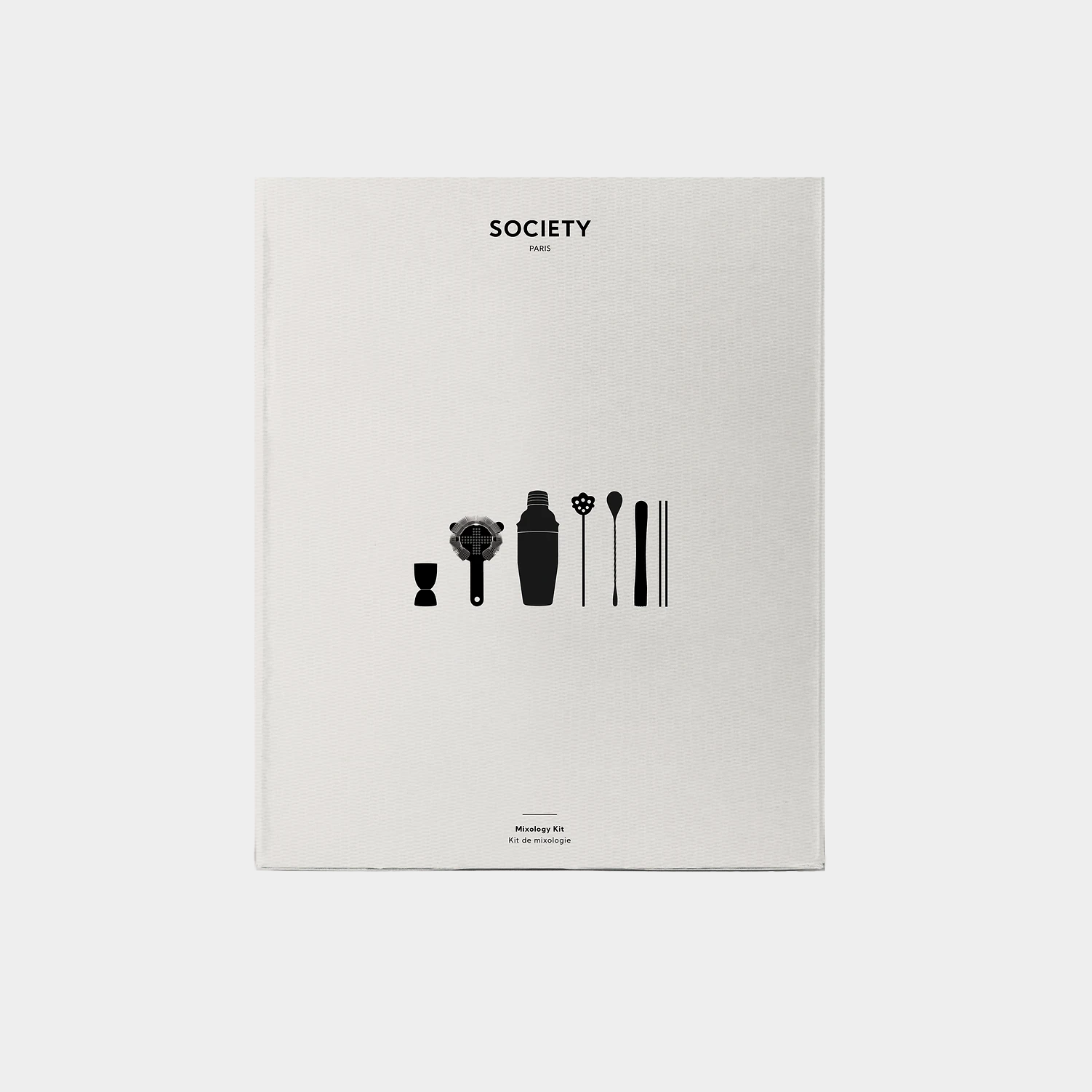 packaging of cocktail set on white background