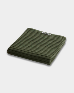 dark green bath mats sitting on white background
