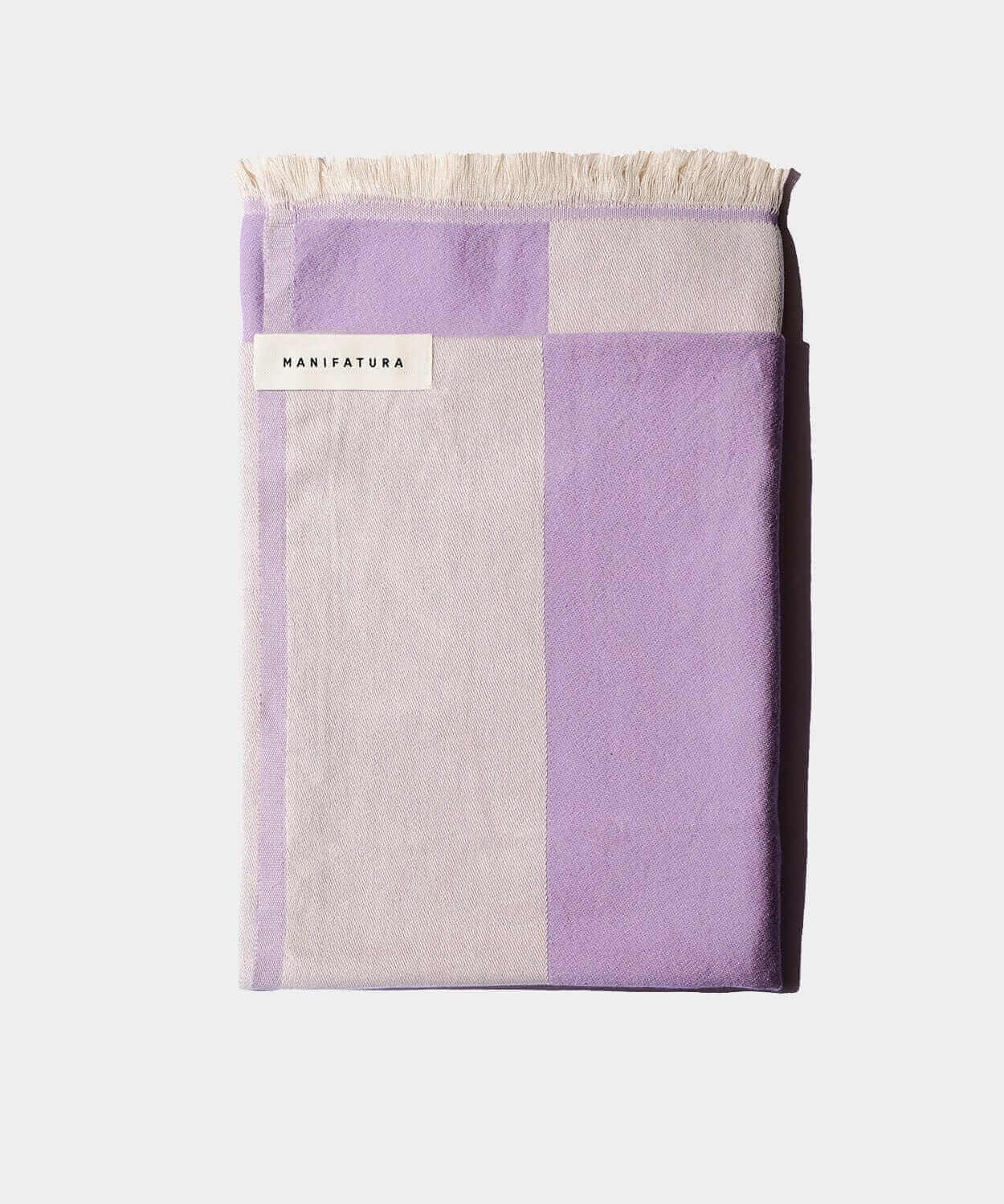 lavender beach towel folded up