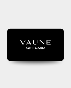 Black Vaune Home Gift Card with white text for digital gift giving