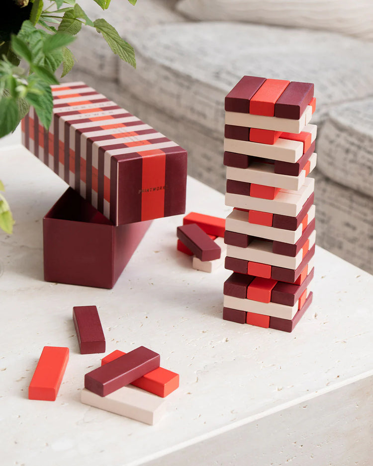 Tumbling Jenga Tower - Pink & Red