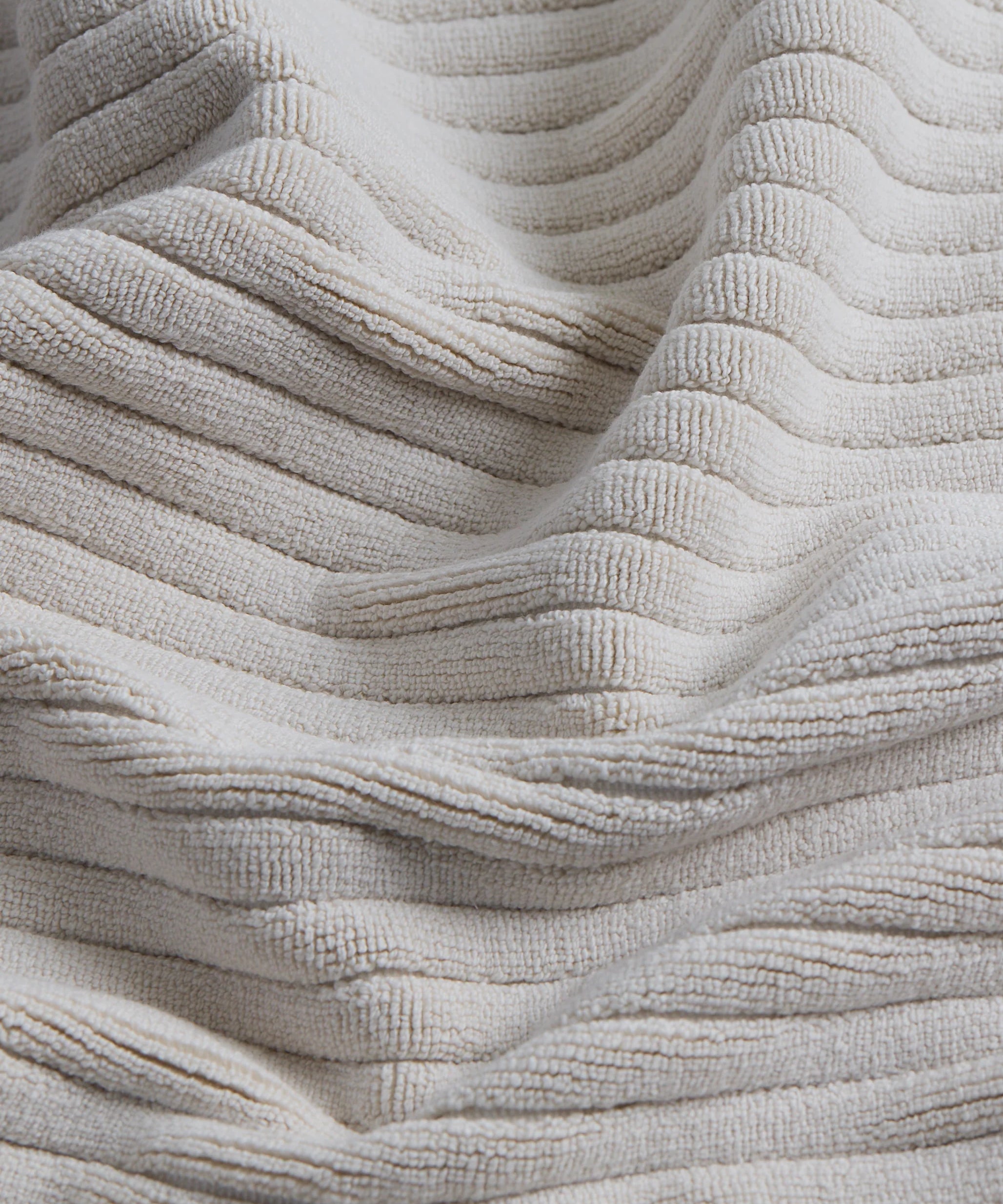  up close picture of texture of white bath mats