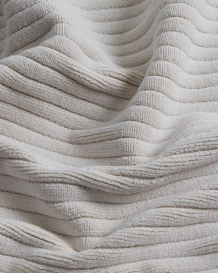  up close picture of texture of white bath mats