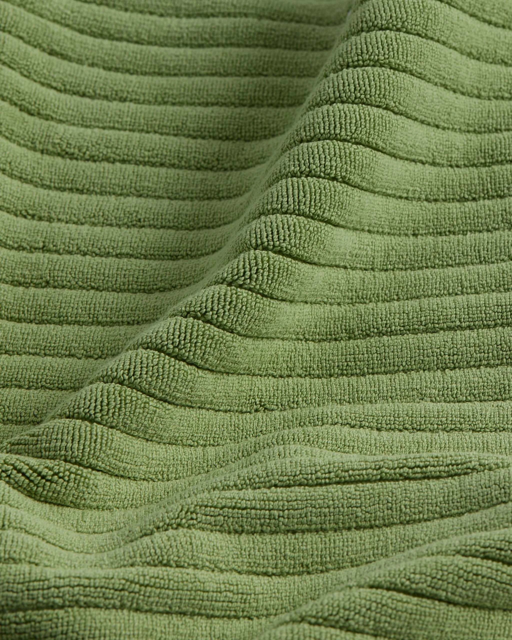 up close picture of light green bath mat