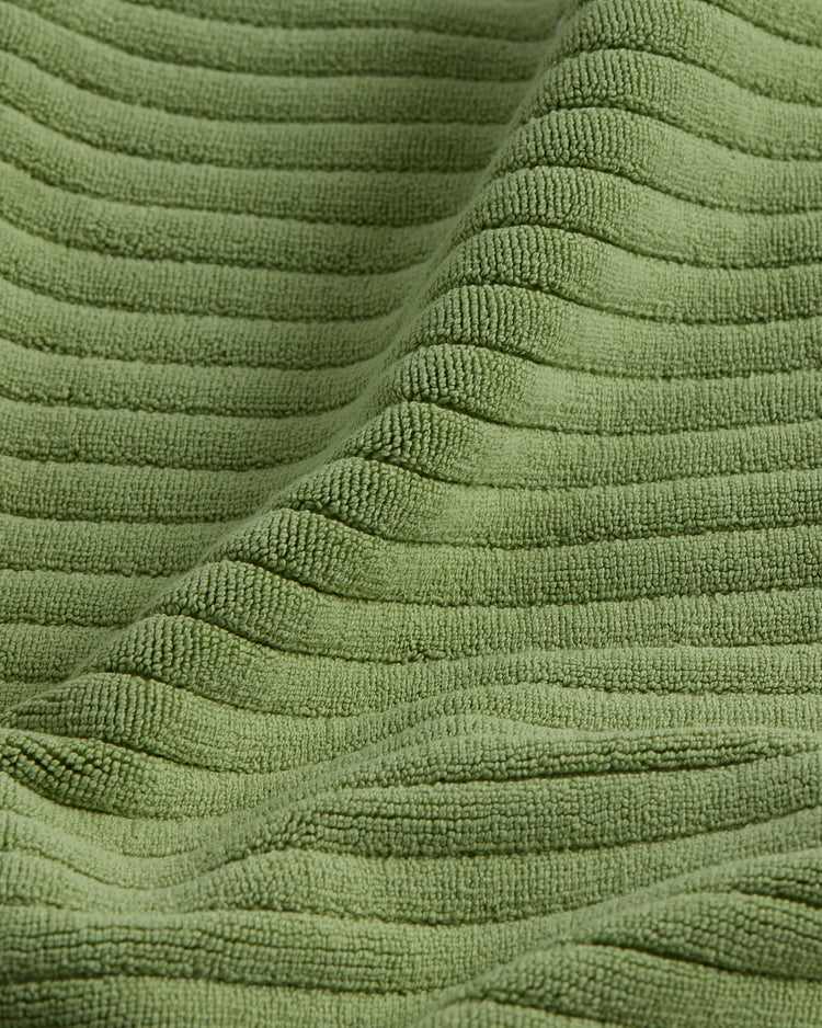 up close picture of light green bath mat