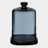 glass candle dome sitting on white background