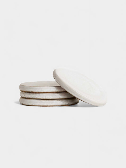 White Ceramic Coasters - 4 Pack