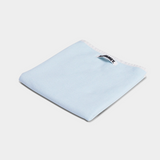 blue tea towel on white background