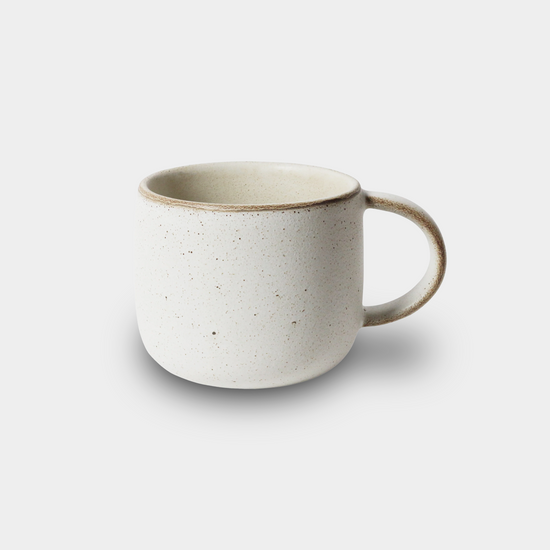 grey mug on white background