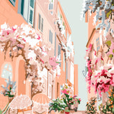 artwork of a Parisian street filled with flowers