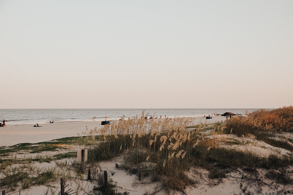 beach with sand dunes in front